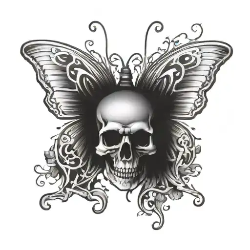 Butterfly With Skull On His Wings