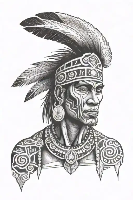 Taino Indian Man Looking