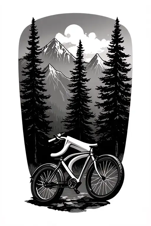 Mountains Trees And Bike