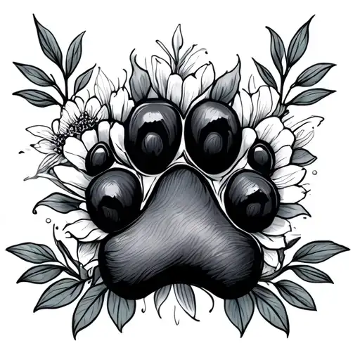 Dog Paw Floral