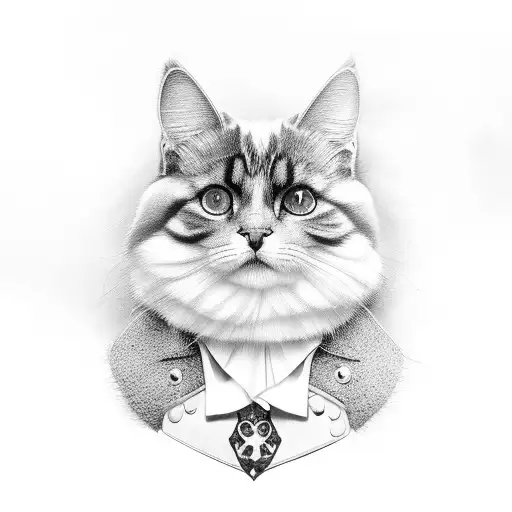 A Black-grey Tattoo Of A Realistic Portrait Of A Beloved Pet