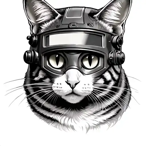 Cat In A Welding Mask