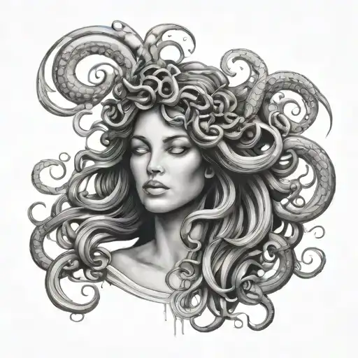 Beautiful Woman Vs Medusa