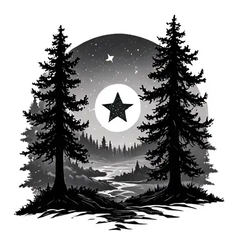 Forest Sky Dying Star