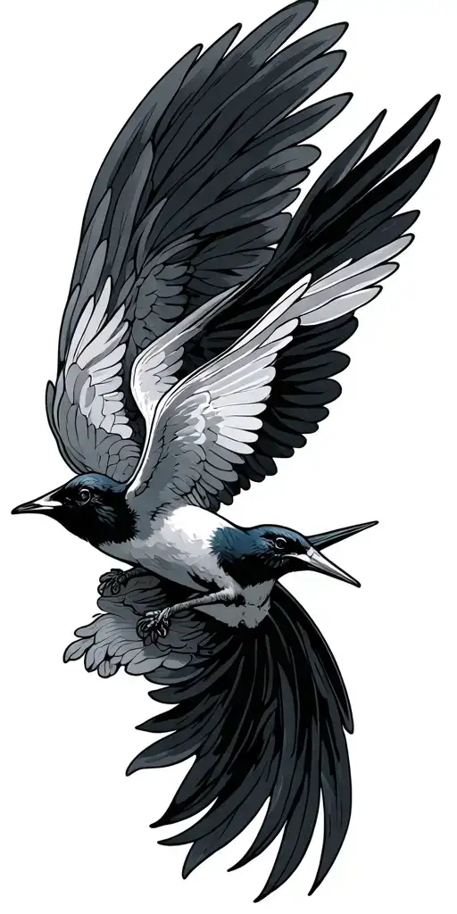 Fine Line Script Swallow Cherub