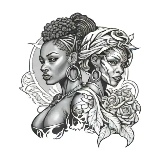 Female Good Vs Evil African American Woman