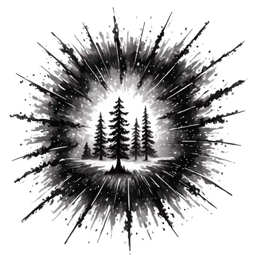 Forest Sky Dying Star Explosion