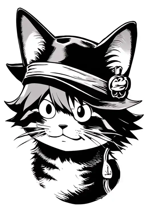 Luffy Hat Cat