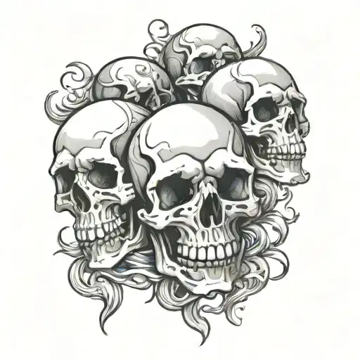 Group Of Skull Friends