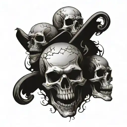 Group Of Skull Friends Standing