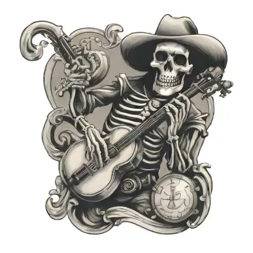 Cowboy Skeleton With Fiddle