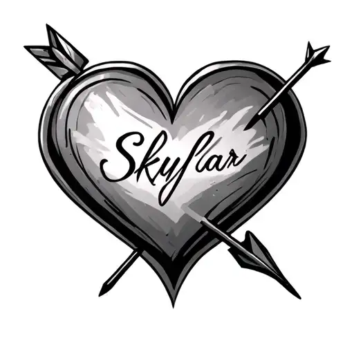 Name Written Skylar On A Heart With Arrow