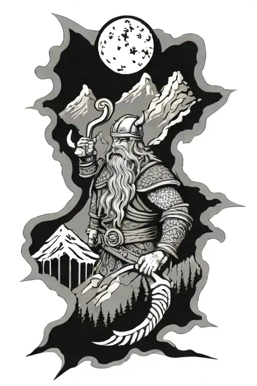 Viking Mountain Scene