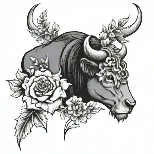 Leo And Taurus Zodiac Sign With Flowers