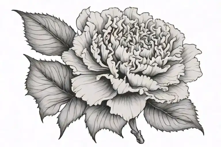 Carnation Flower Large Black Leaves