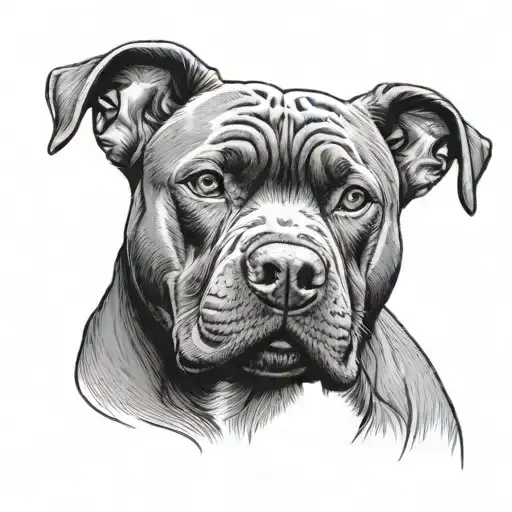 Black Pitbull Trimmed Ears