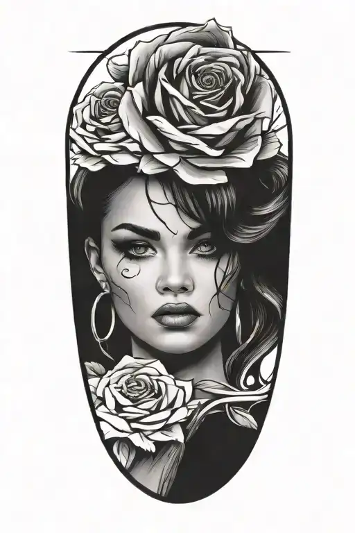 Beautiful Young Woman With A Rose