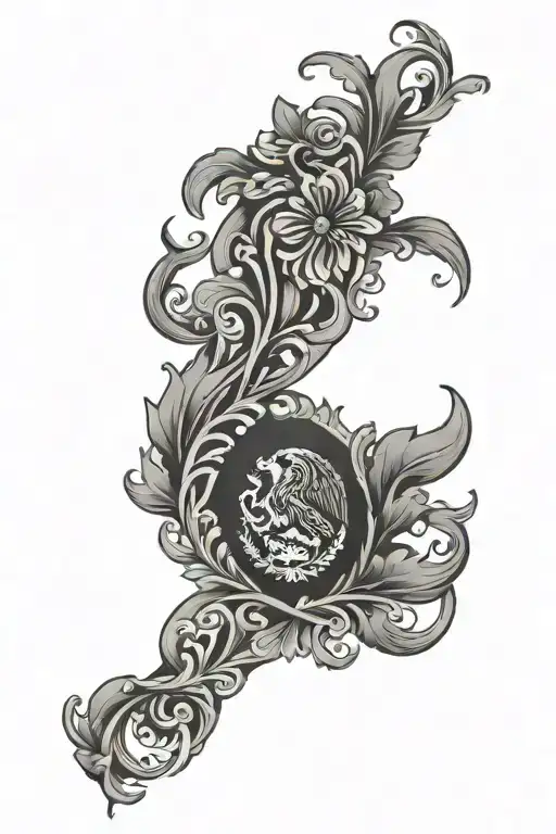 Vines Wrapping Mexican Flag German Flag