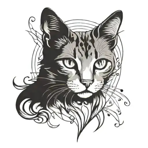 Simple And Small Fine Line Cat Theme