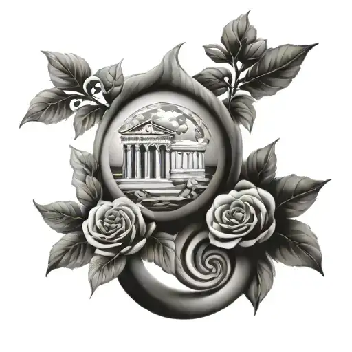 Small Concept Tattoo About Greek Methology Black & Grey Full Sleeve