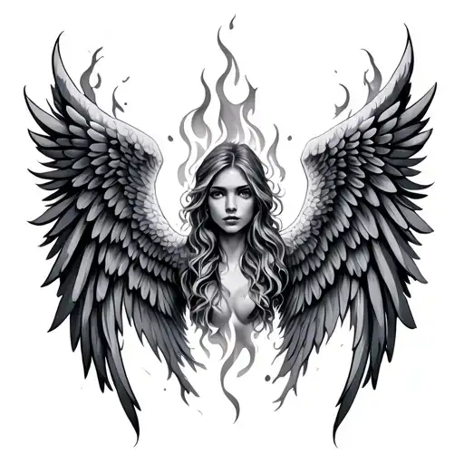 Fiery Angel Wings