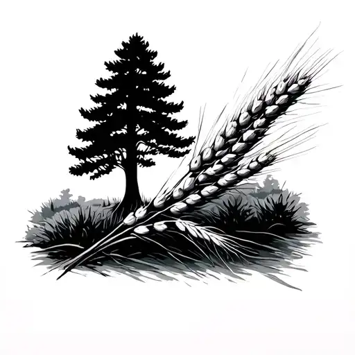 Pine Tree And Wheat