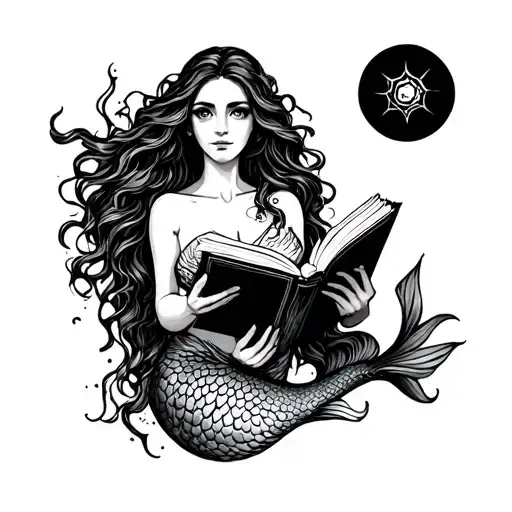 Mermaid Reading A Book