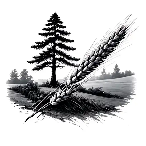 Pine Tree And Wheat