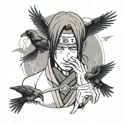 Itachi Uchiha With Crows Holding Wedding Ring