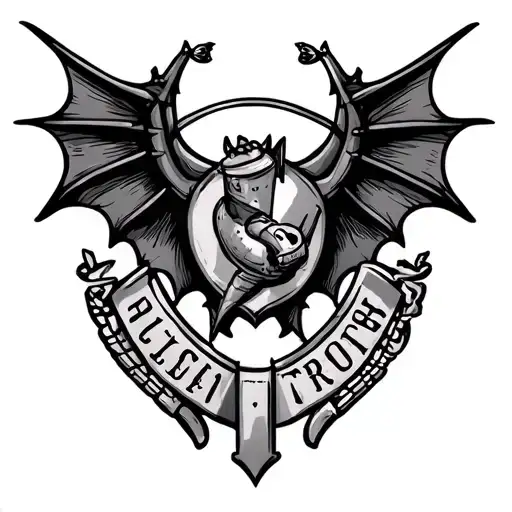 Aviation Ordnance Symbol Along With Bat Wings