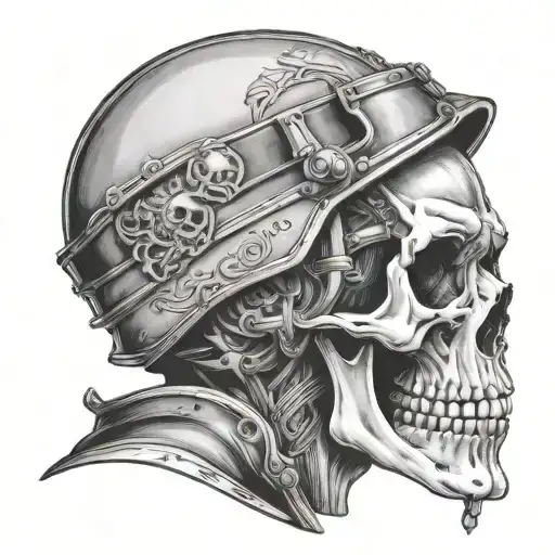 Skull In Helmet Side