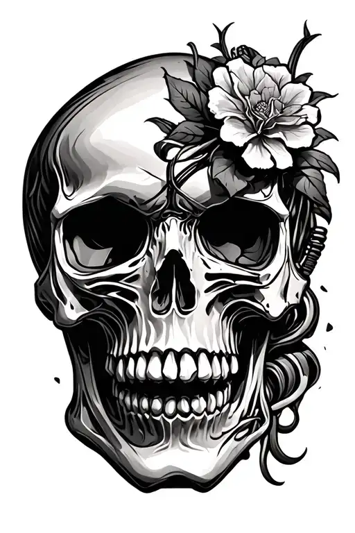 Skull And Bio Mechanical