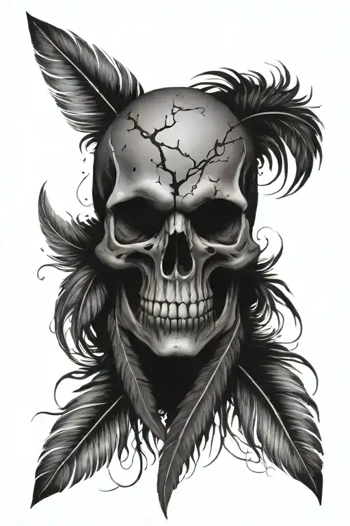 Skull Bloody Feathers