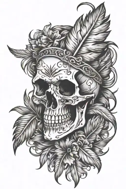 Skull Bloody Feathers