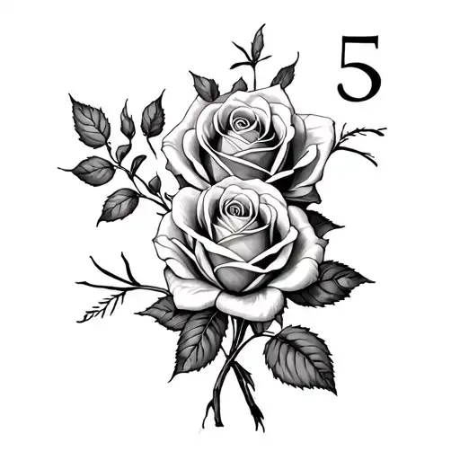 Roses With Roman Numeral 4 And 5