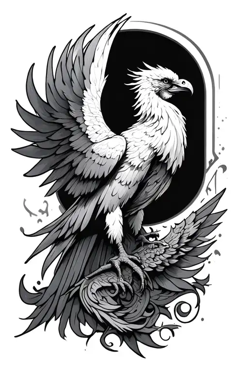 Men's Arm Tattoo With A Phoenix