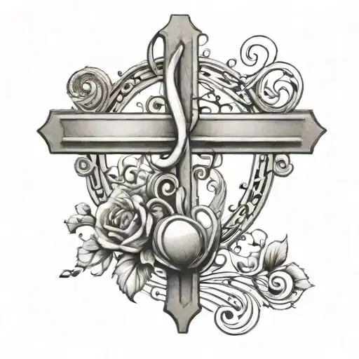 Cross And Music Note