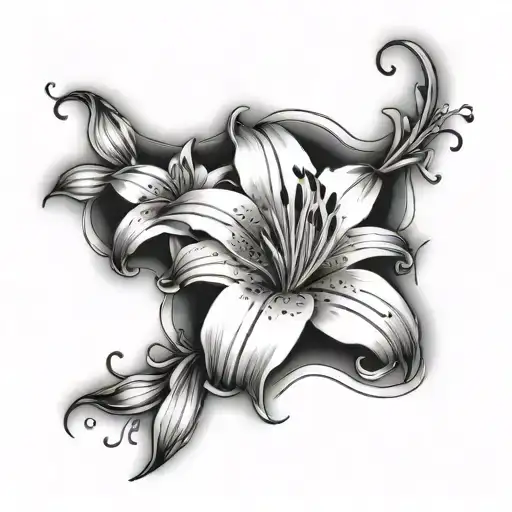 Lily Flowers Intertwined Forearm Sleeve