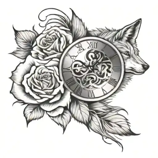 Loup Horloge Rose