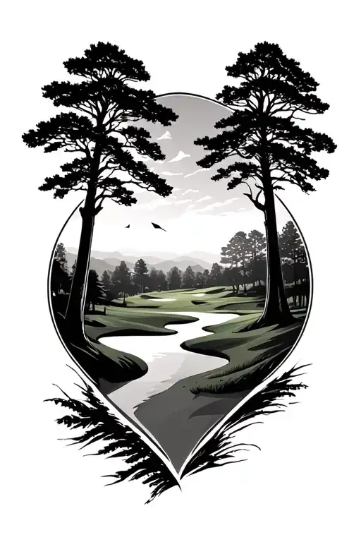 Golf Course Landscape Symbolizing Tiger Wood