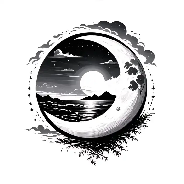 Traveling Sunset And Moon