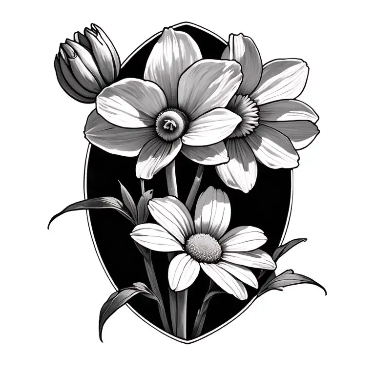 1 Narcissus And 1 Daisey