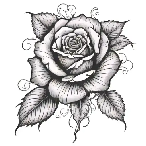 A Standing Rose That Has 7 Rose Pedals Falling Off Of That Rose