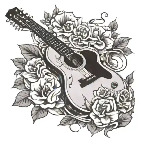 Guitar And Flowers