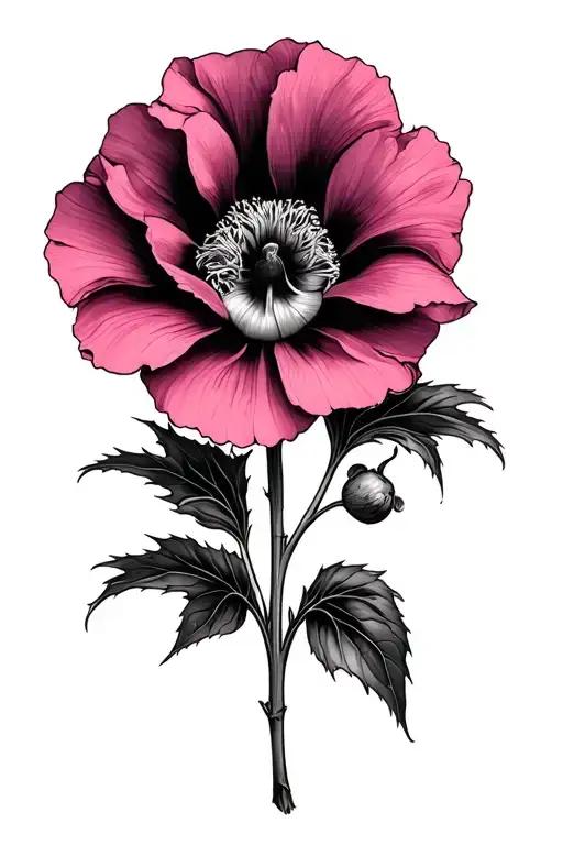 Hollyhock Flower Surrounded