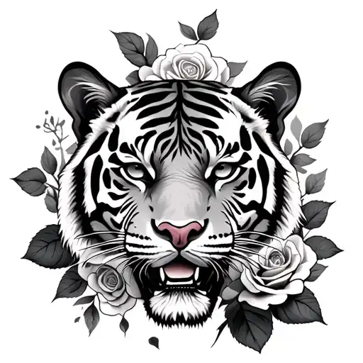 Roses And Tiger
