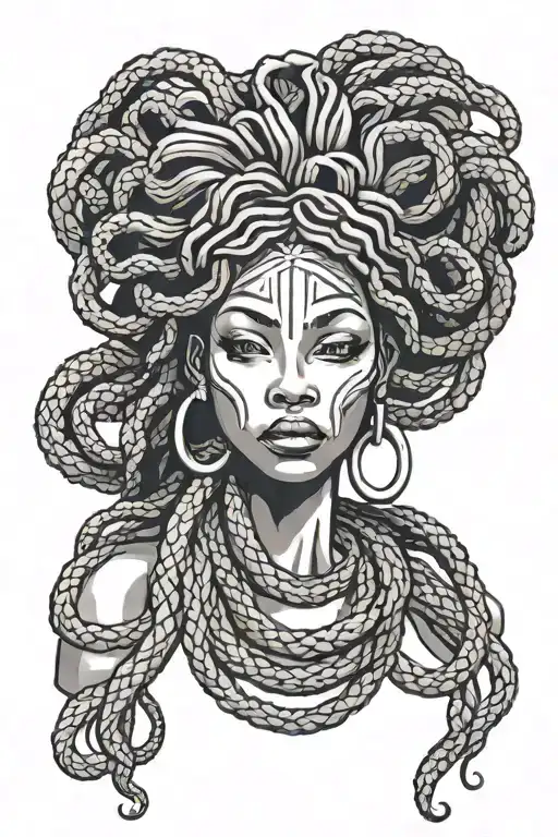African Medusa With Dreadlocks
