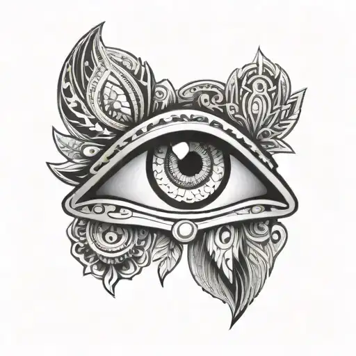 Evil Eye With Hamsa Symbol