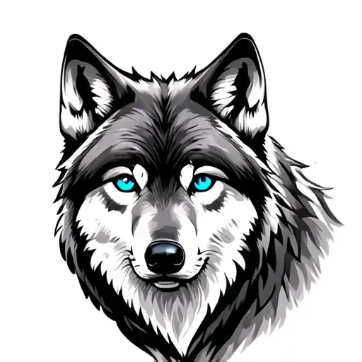 Wolf With Blue Eyes