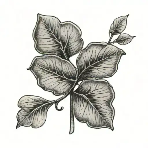 Four Leaf Clover With 3 Small Leafs Growing